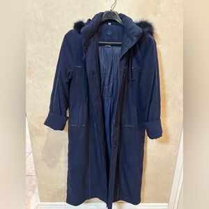 Women's Navy Blue Parka Coat